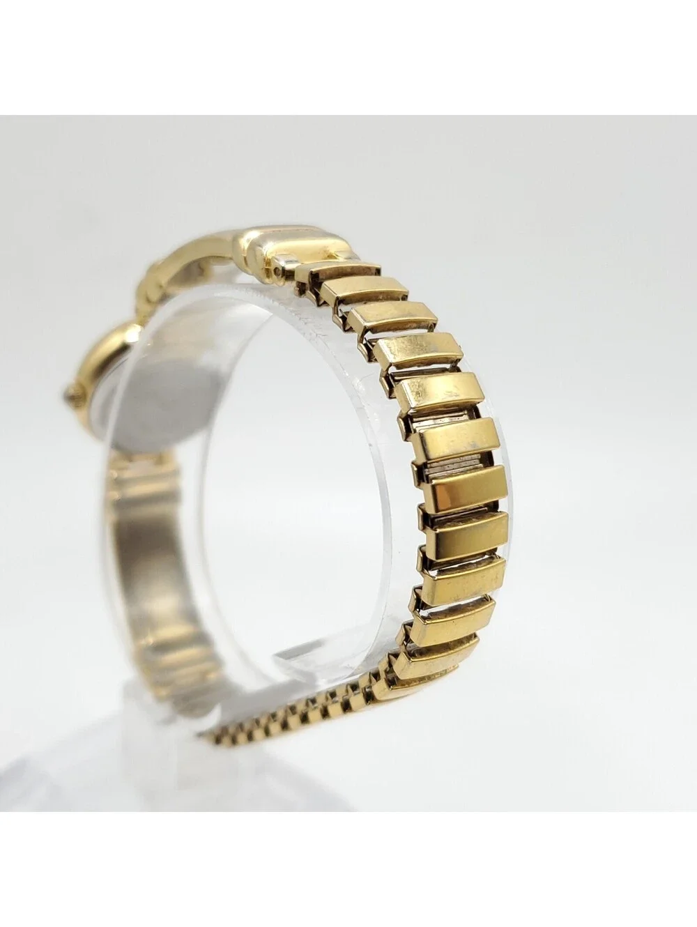 Milan Quartz Womens Watch 22mm Gold Tone Stretch Band New Battery